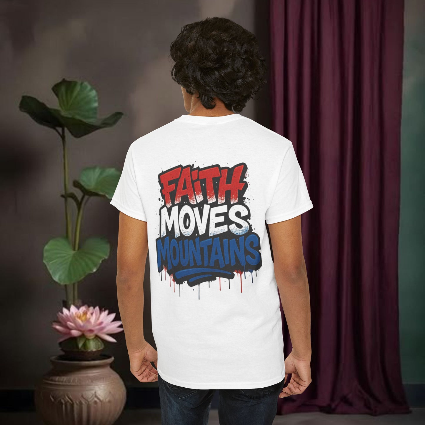 Faith Moves Mountains Unisex Heavy Cotton Tee - Inspirational Gift.