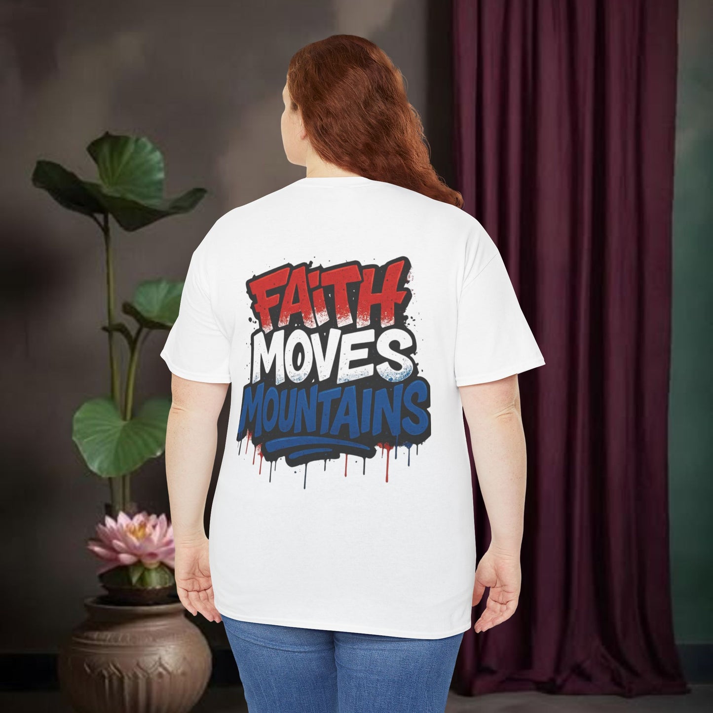 Faith Moves Mountains Unisex Heavy Cotton Tee - Inspirational Gift.