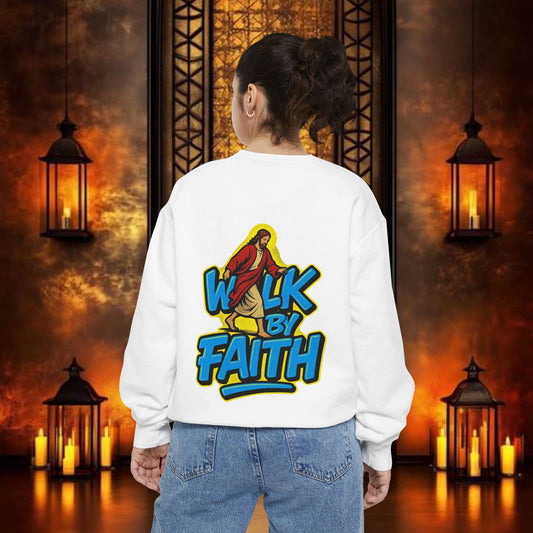 Faith-Inspired Unisex Sweatshirt - Walk by Faith Design.
