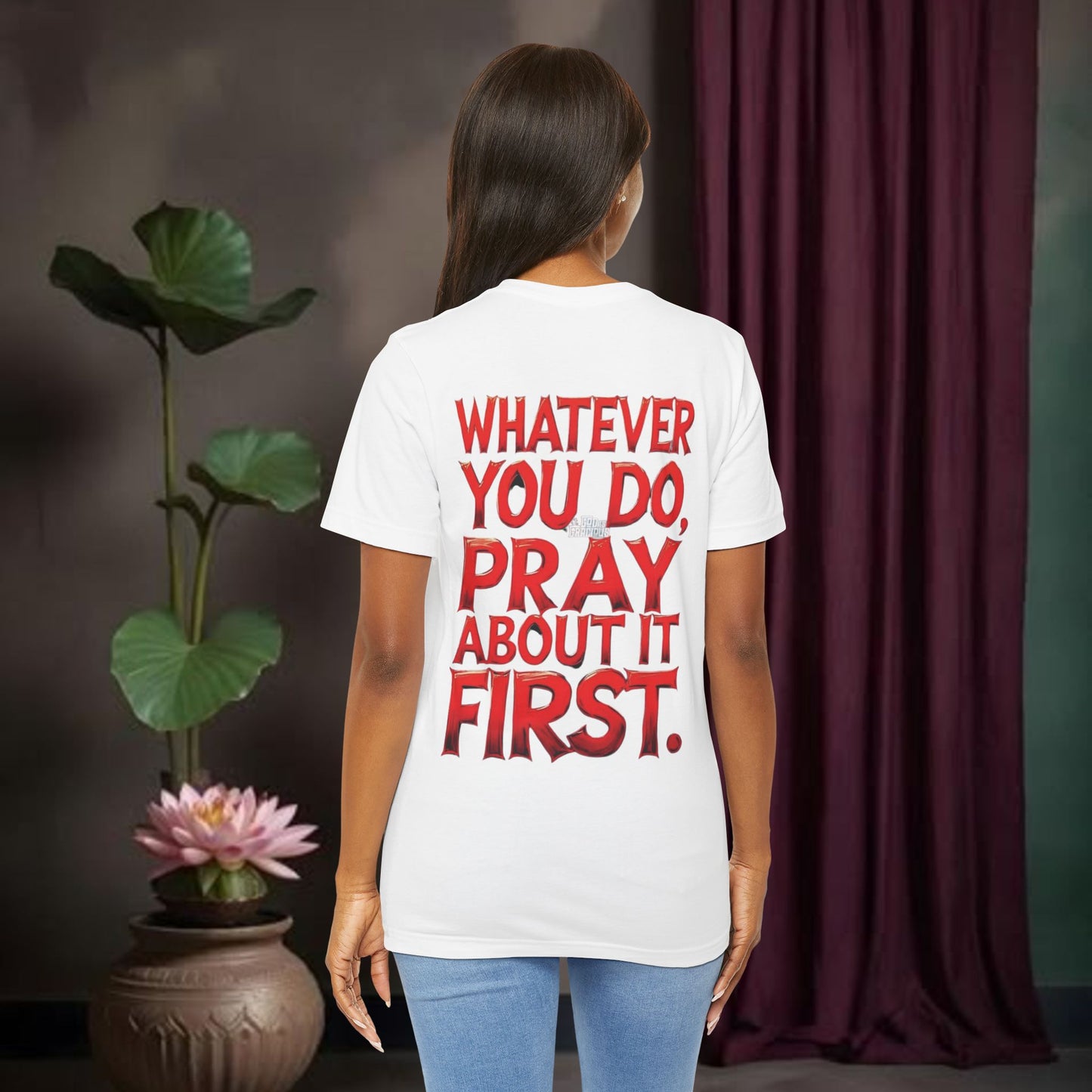 Inspirational T-Shirt, Pray About It Tee, Faith-Based Clothing.