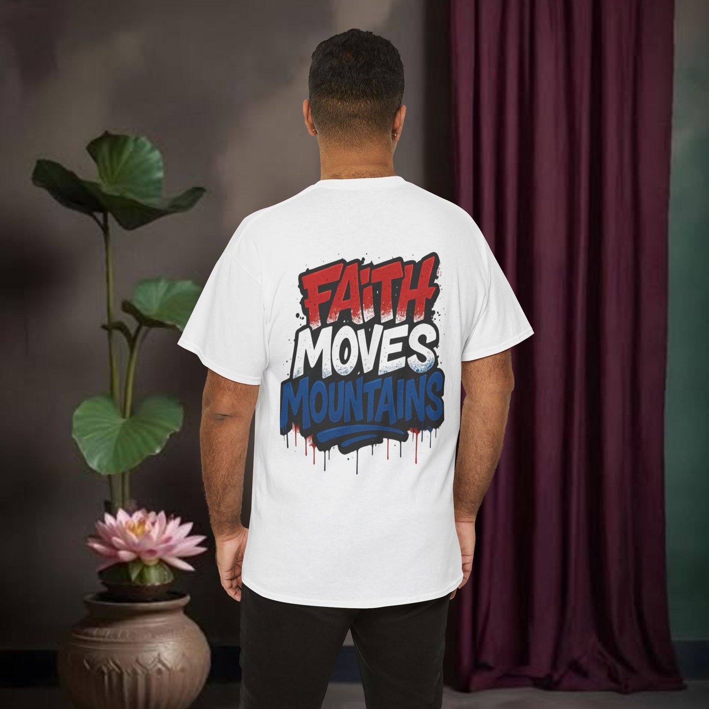 Faith Moves Mountains Unisex Heavy Cotton Tee - Inspirational Gift.